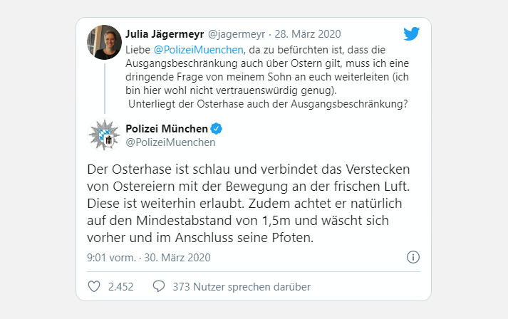 Osterhase Tweet