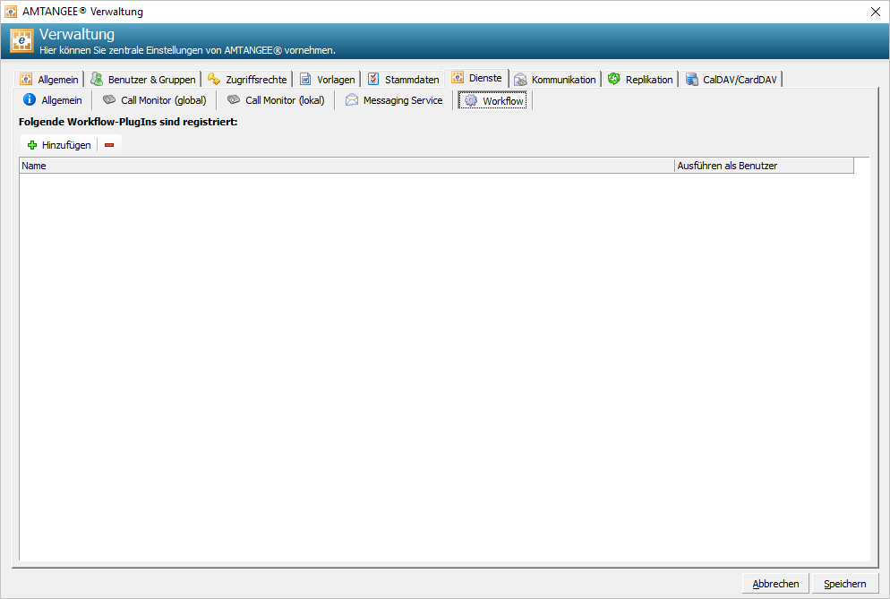 Screenshot: Workflow hinzufügen