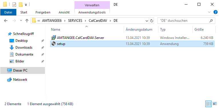 CalCardDAV Server Installation AMTANGEE