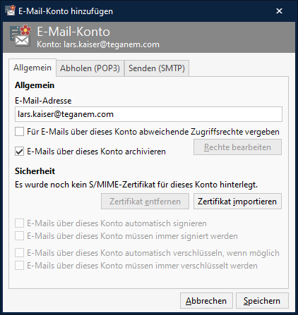 E-Mail Konto bearbeiten