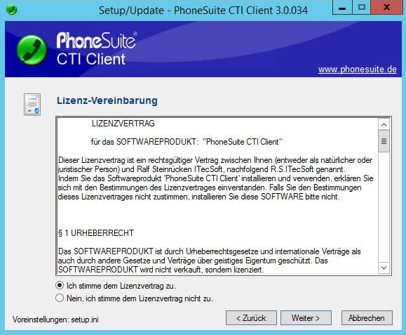 CTI über TAPI mit PhoneSuite 03