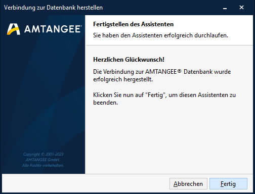 Datenbankverbindung fertiggestellt