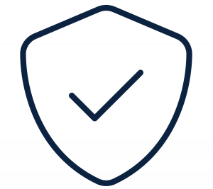 800_schild-haken-icon Grafik Icon: Sicherheit, Schild mit Haken, blau