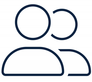 800_zwei-personen-icon Grafik Icon: 4-Augenprinzip, zwei Personen, blau