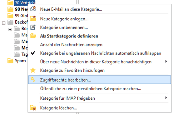 Zugriffsrechte für Kkategorie festlegen in AMTANGEE 554x366