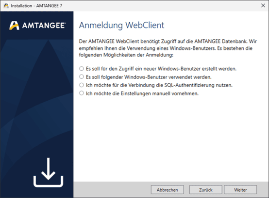 AMTANGEE WebClient Anmeldung