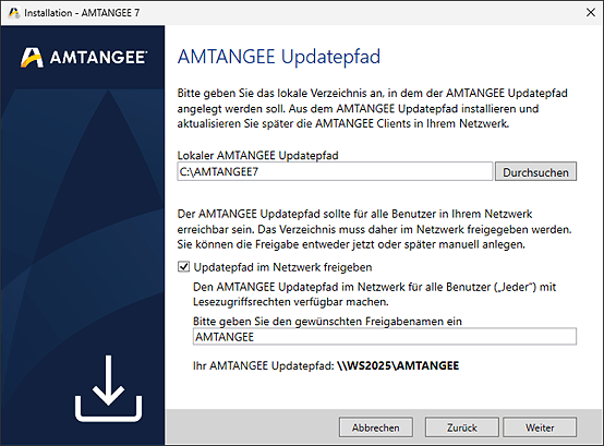 AMTANGEE Updatepfad AMTANGEE