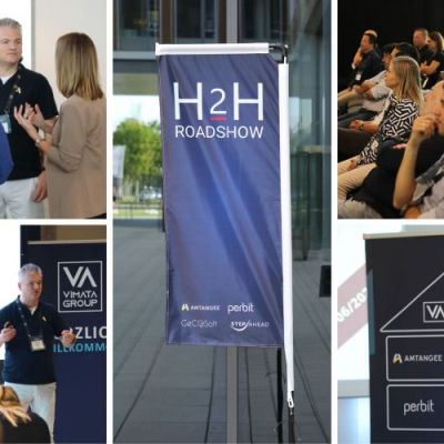Collage welche Bilder von der H2H Roadshow zeigt.